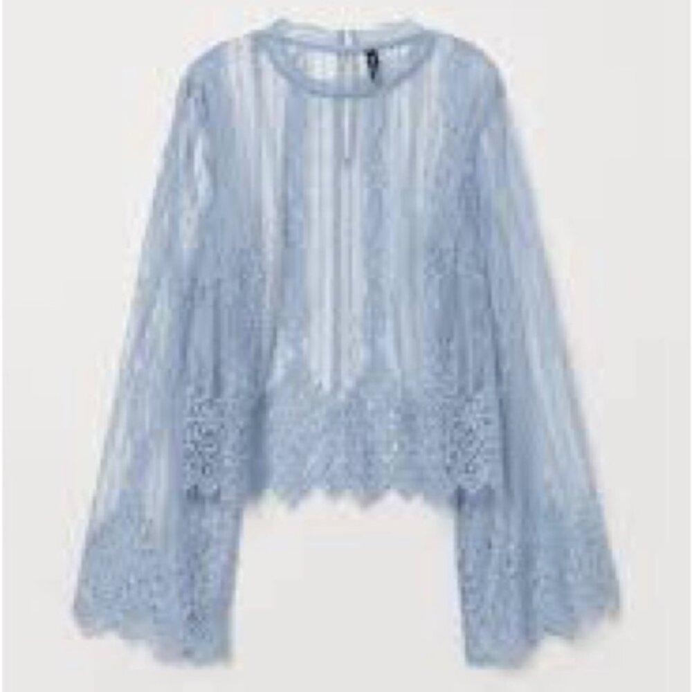 H&M Divided Light Blue Lace Blouse